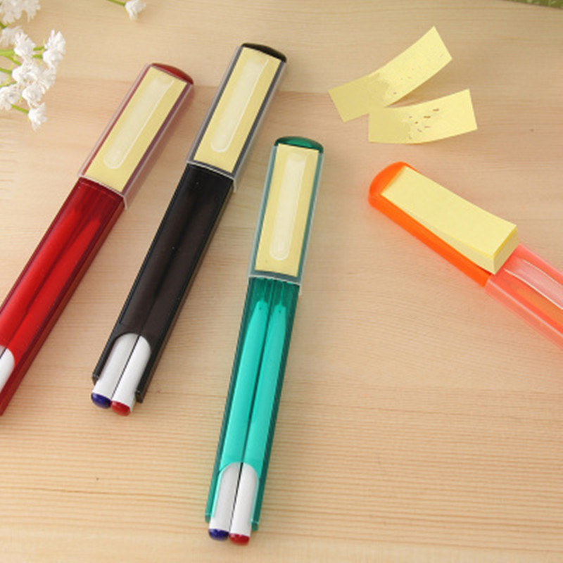 2 in 1 double color ballpoint pen with note stickers