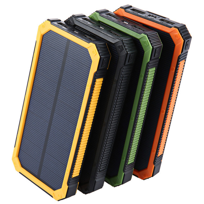 Solar Power Bank Dual USB With LED Light 10000mAh