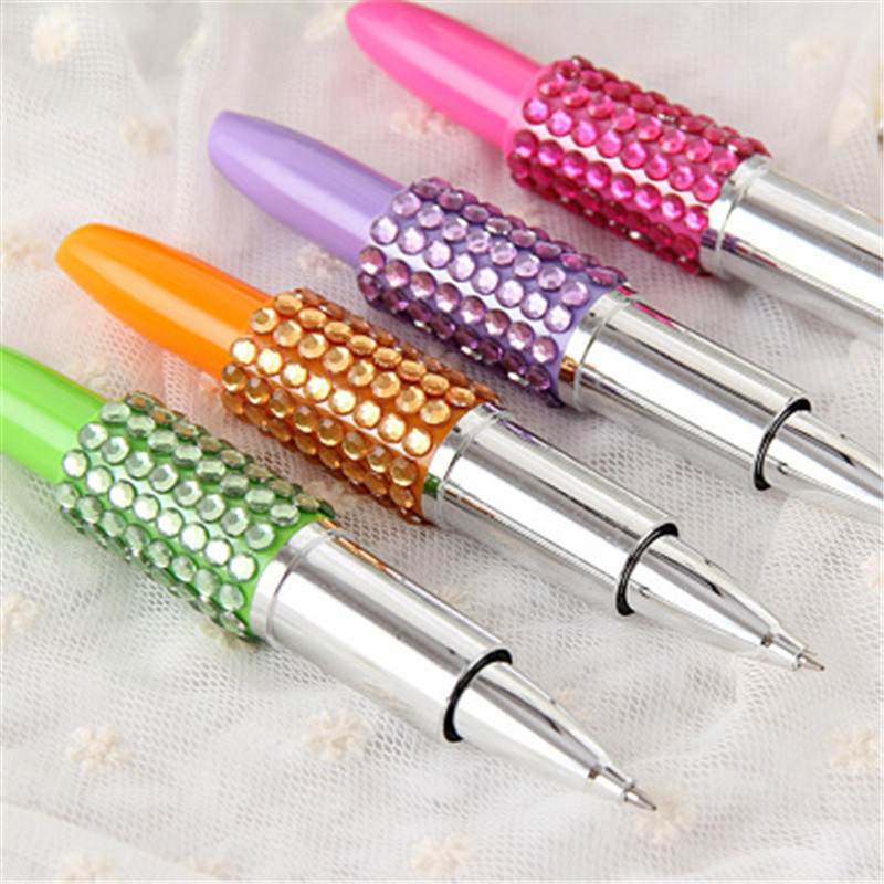 Rhinestone Ctystal Lipstick Ballpoint Pen
