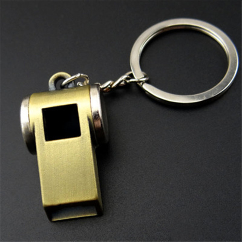 Metal whistle keychain