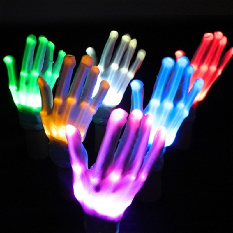 LED Flashing Finger Lighting Gloves