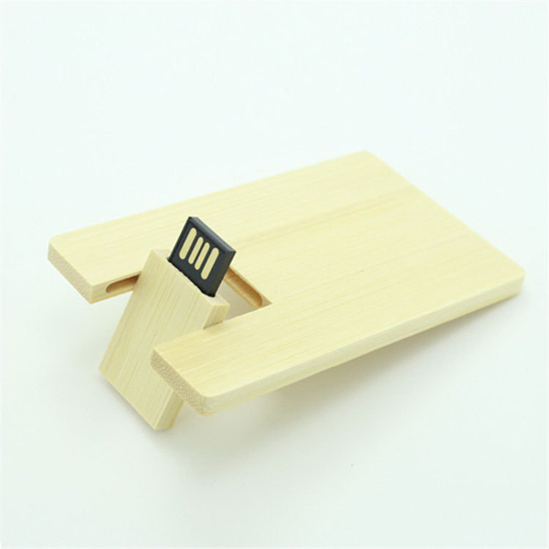Credit Card Size Bamboo USB Flash Drive 4GB