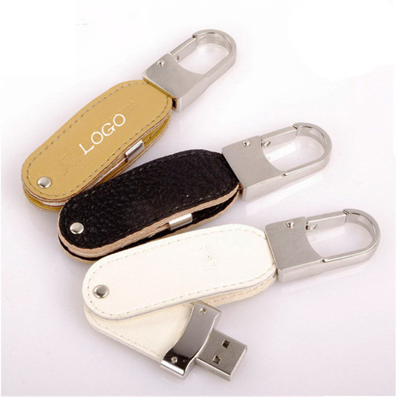 8 GB Leather Swivel USB Drive