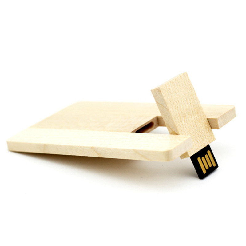 Credit Card Size Bamboo USB Flash Drive 8GB