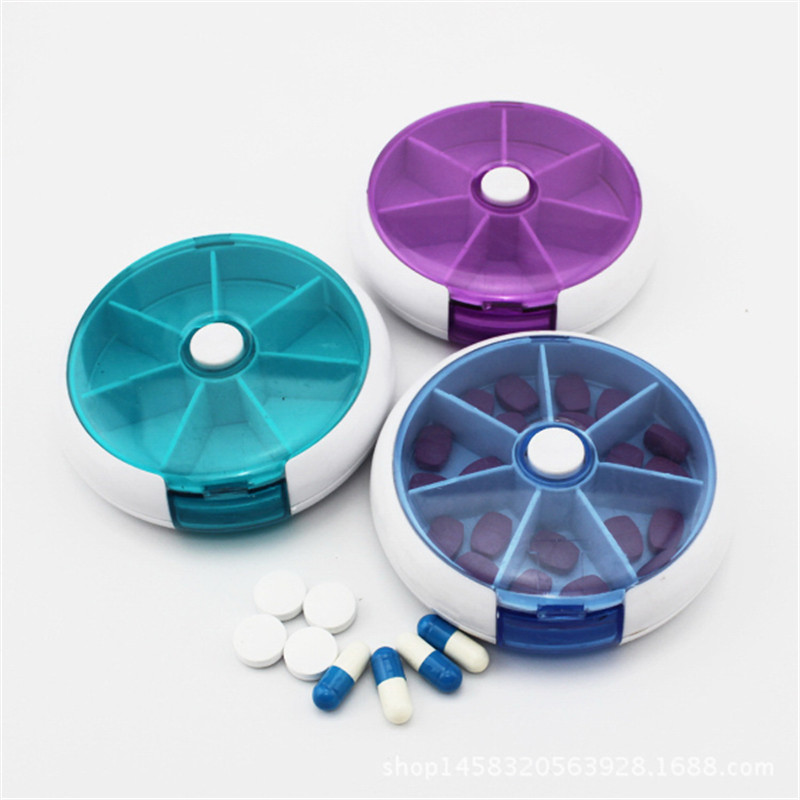 Round plastic pill case