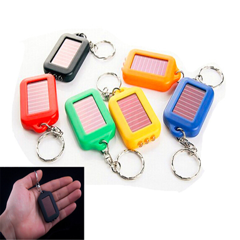 Solar Power Flashlight Keychain