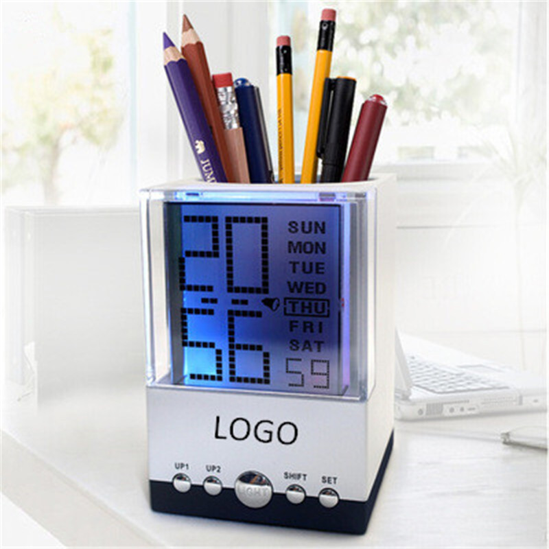 Multi-function LED Electrical Calendar Pen Holder