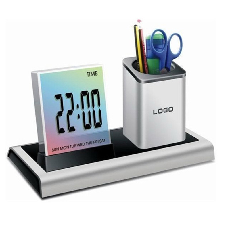 Pen Holder with Clock
