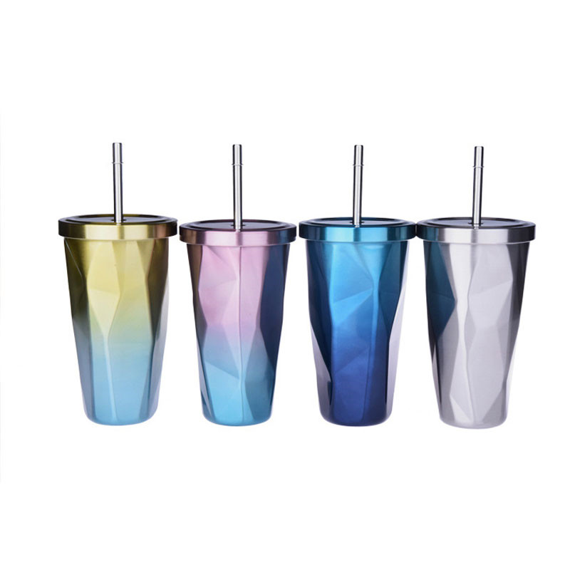 Diamond Shaped Stainless Steel Tube Coffee Mug 