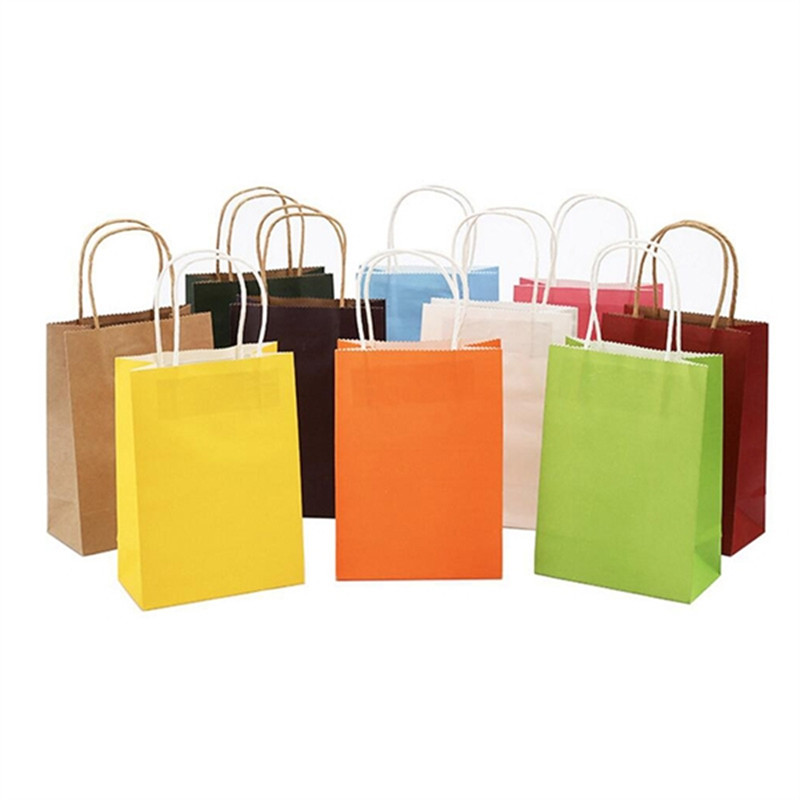 RUSH SERVICE 100 pcs White Kraft Shopping Bag