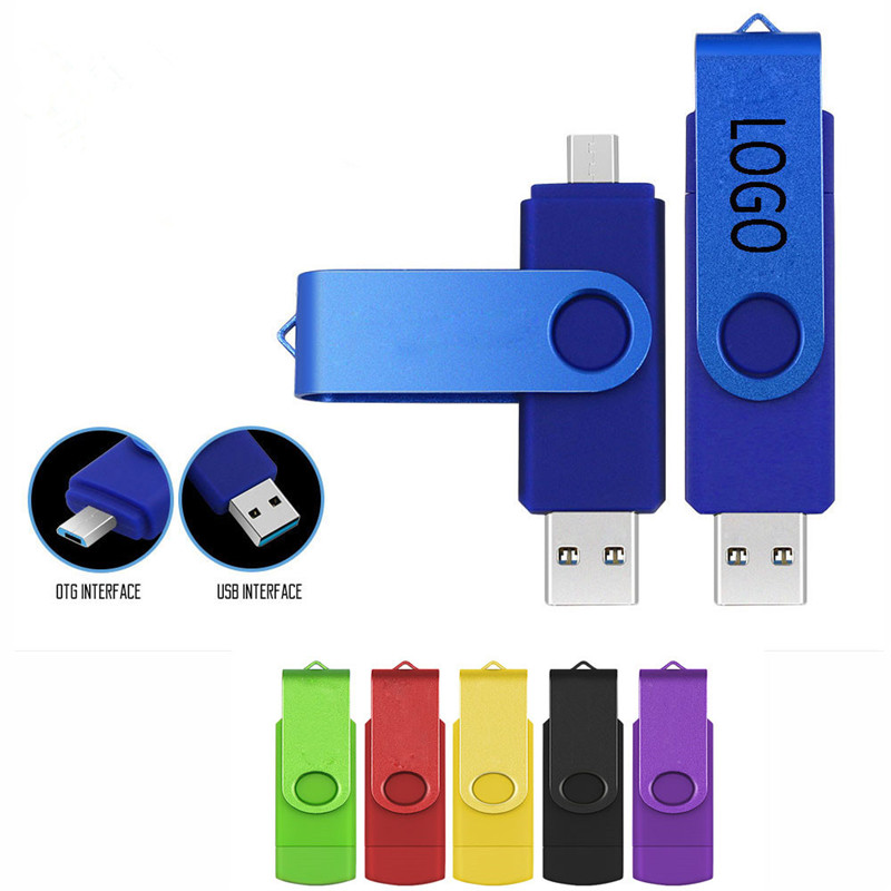 2 in 1 Metal 4GB USB Flash Drive