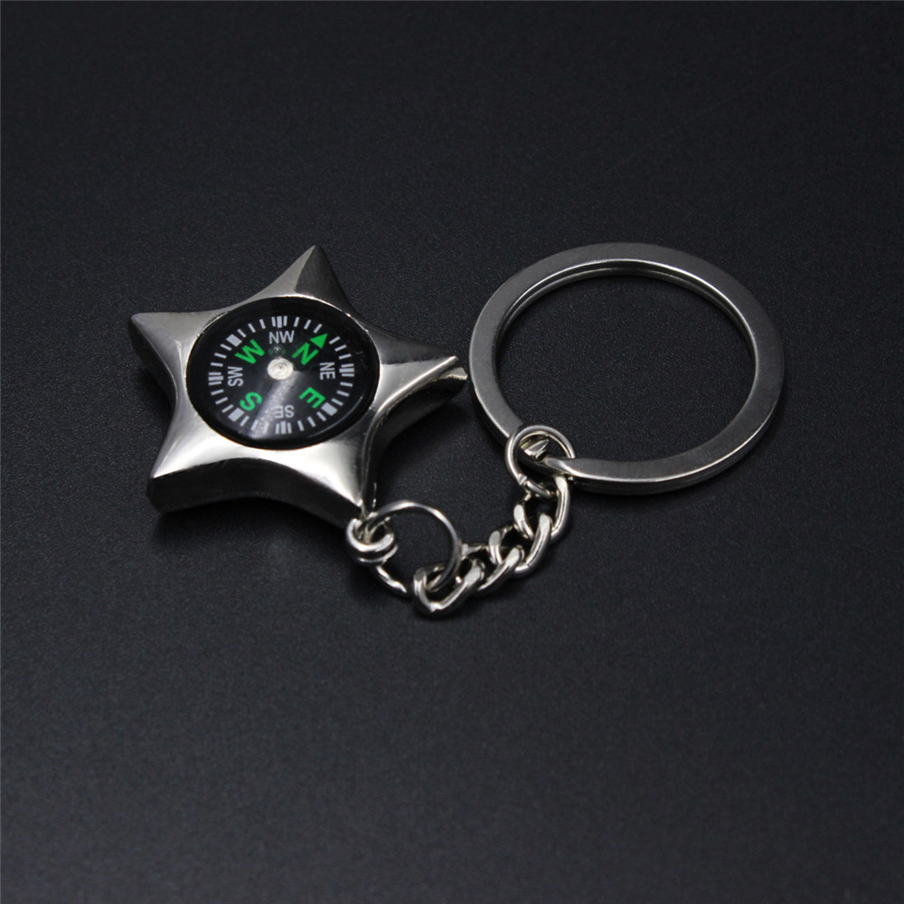 New Fashion Star Shaped Compass Keyring