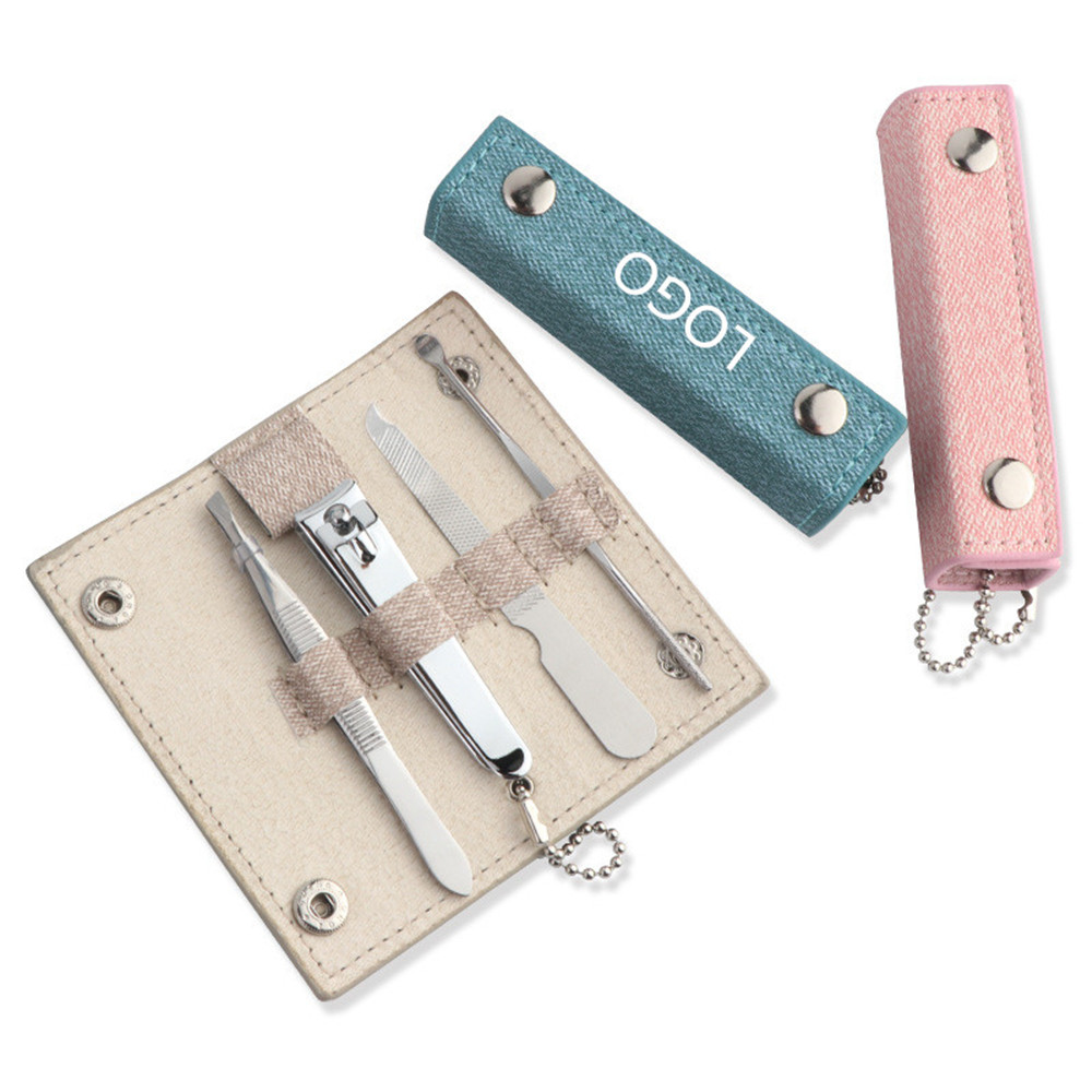 4pcs Denim Keychain Design Nail Clippers Set