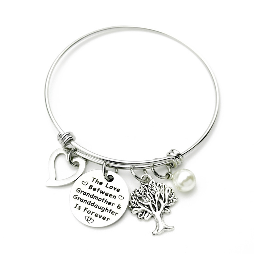 Stainless Steel Life Tree Adjustable Bangle