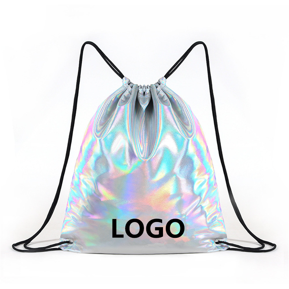 Iridescent Custom Drawstring Backpacks