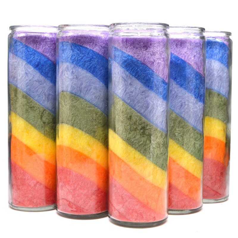 16 oz. Rainbow Church Candle