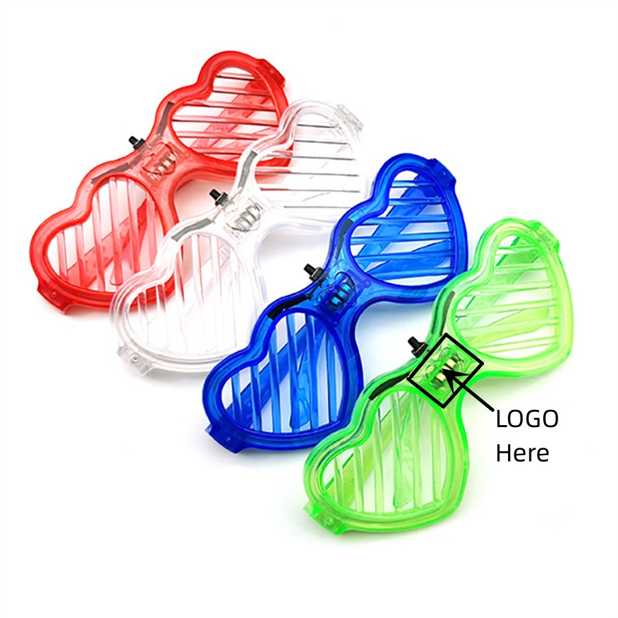 Heart-shaped LED Glasses Shutter Shades Glow Sticks Glasses