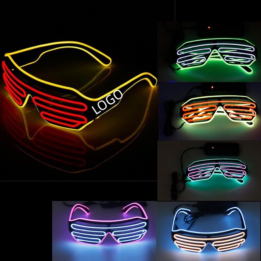 Button Two Color Shutter Light LED Glasses