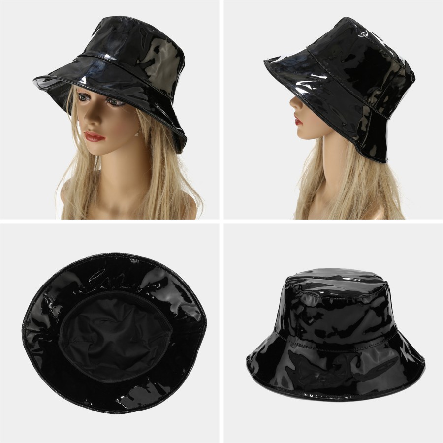 PU Leather Bucket HatRain Hats