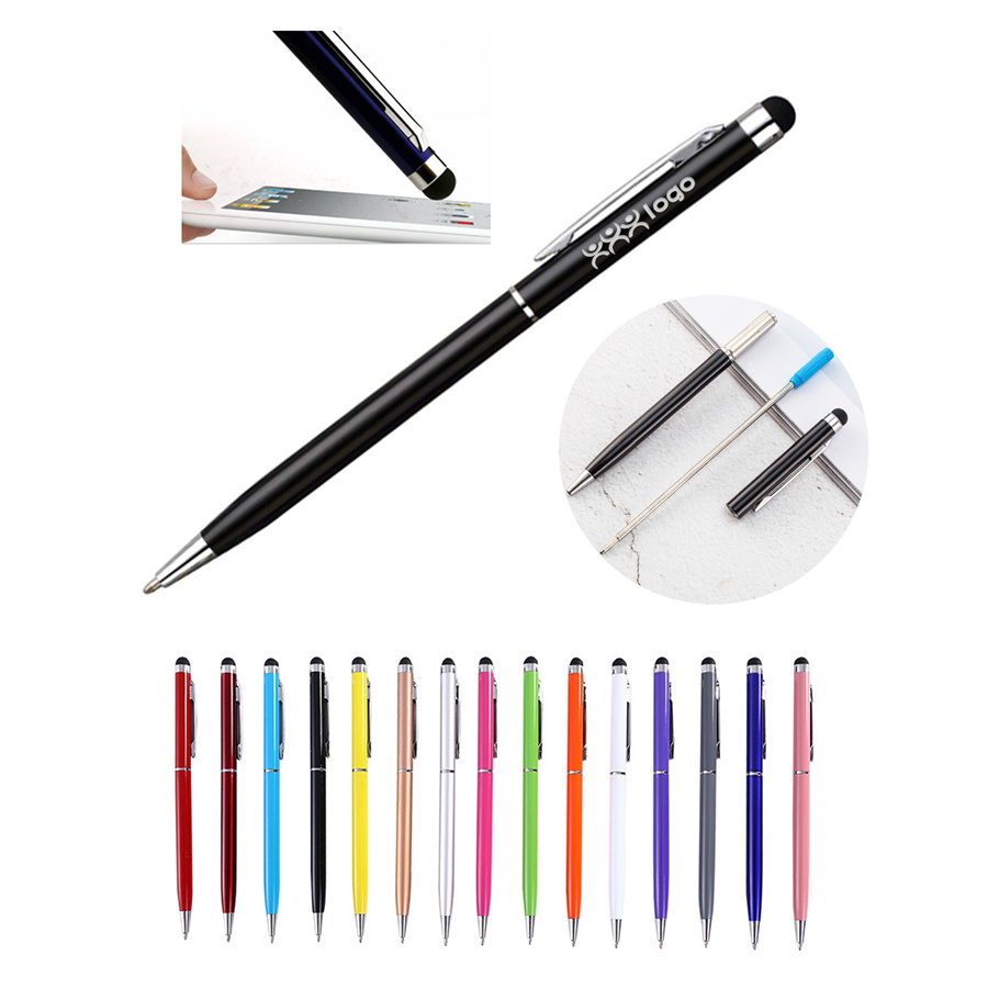 Slim Lightweight Metal Twist Ballpoint Pen Stylus