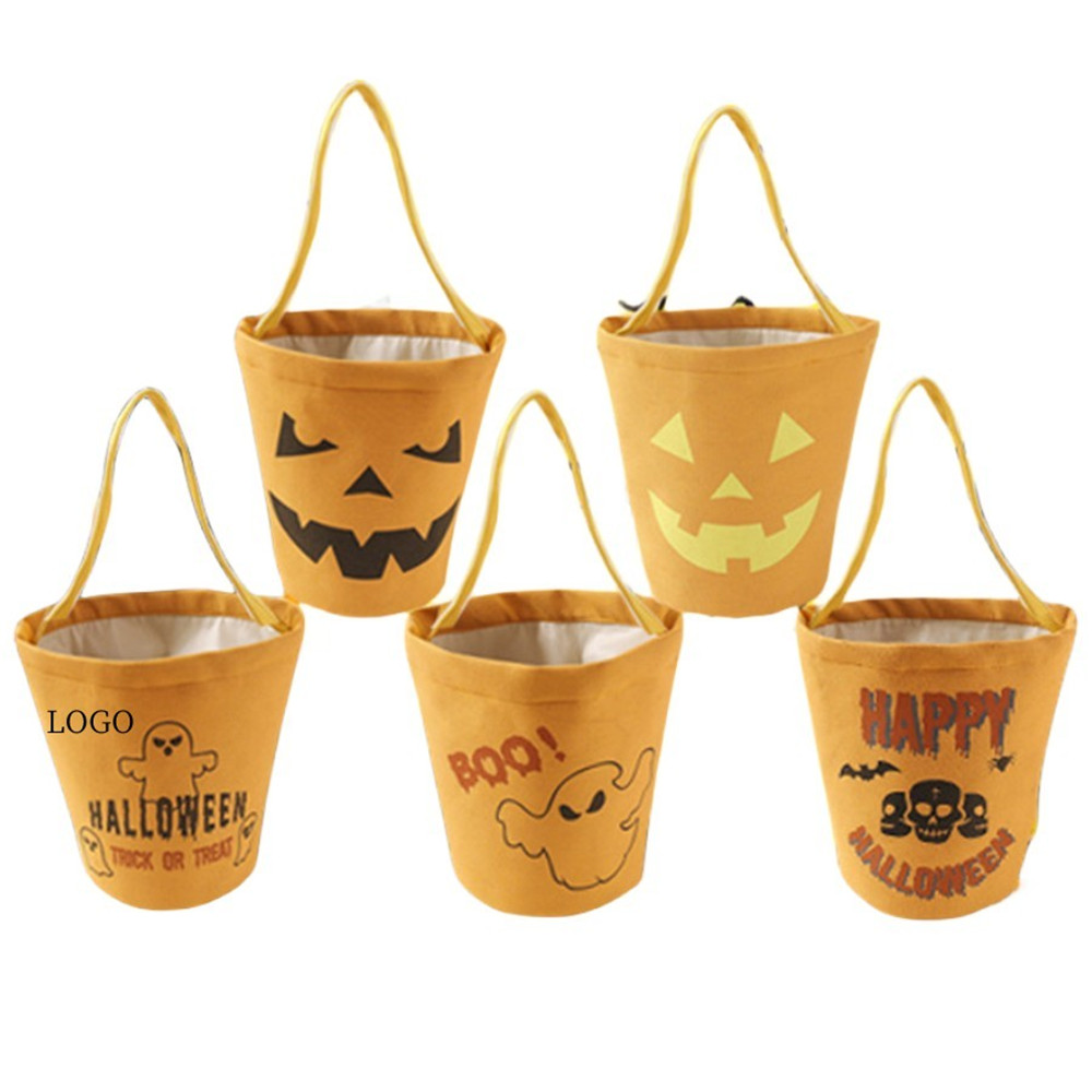 Halloween Candy Buckets Fabric Tote Gift Bags