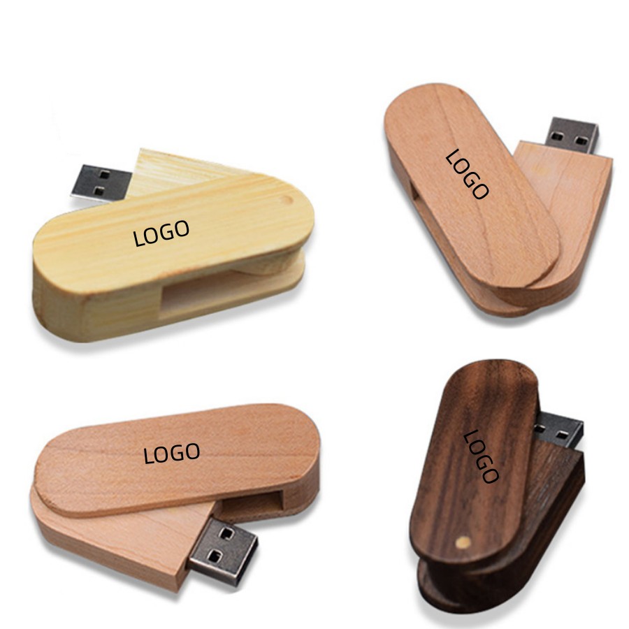 4 GB Wooden Swivel USB Flash Drive