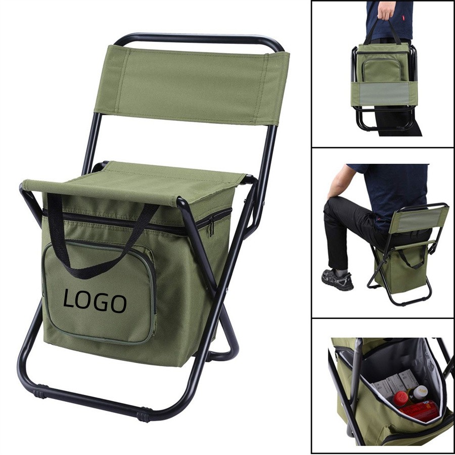 Camping Fishing Chair With Insulated Cooler Bag