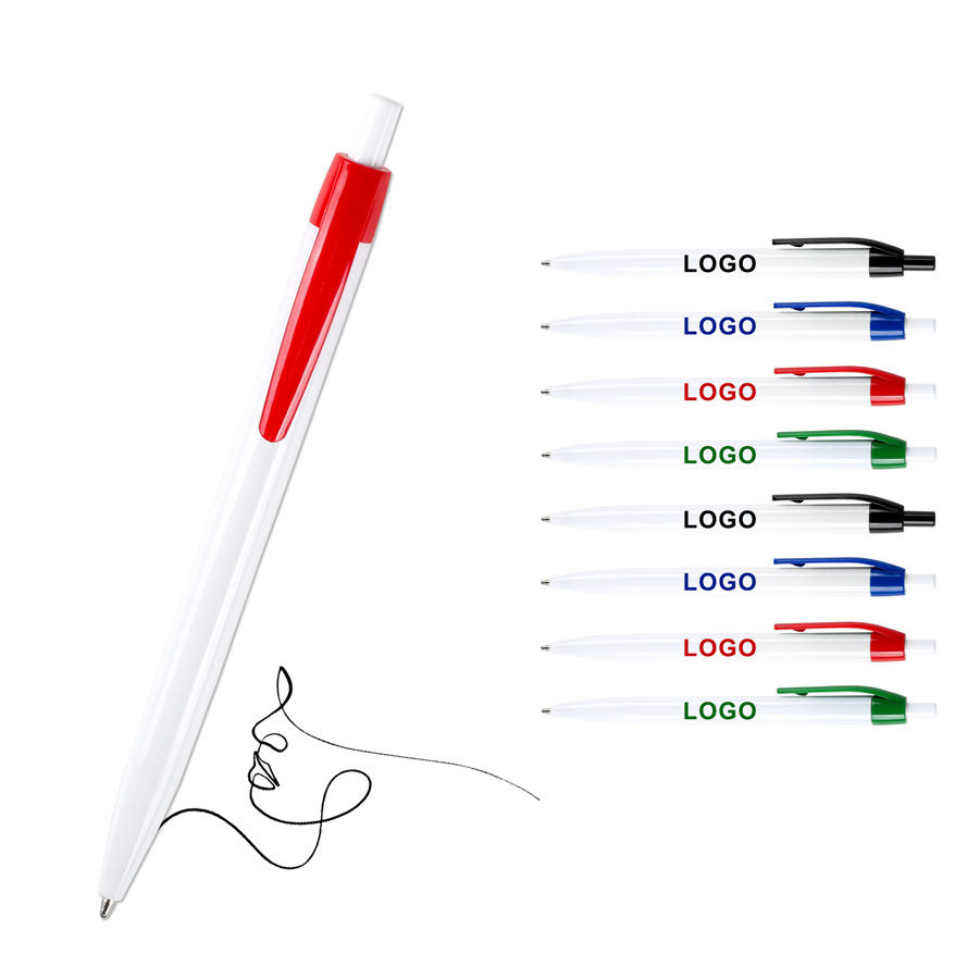 Colored Trim Click Pen Custom Logo