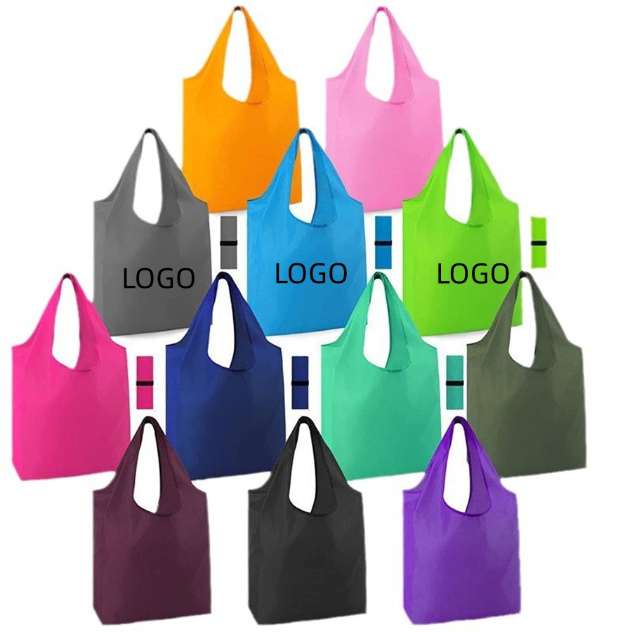 Foldable Reusable Shopping Tote Bag With Strap