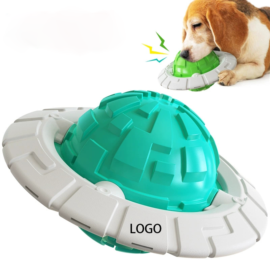 Silicone Planet Shaped Dog Disc with Sound and Treat Dispensing 