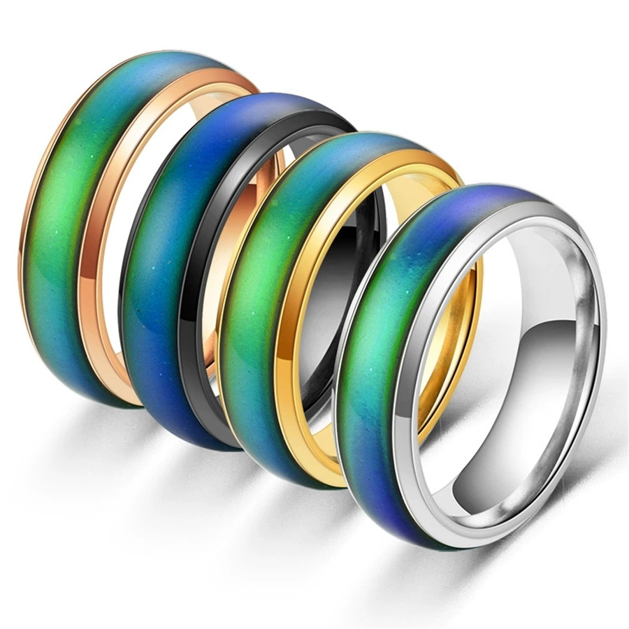 Heat-Sensitive Color Changing Titanium Steel Ring