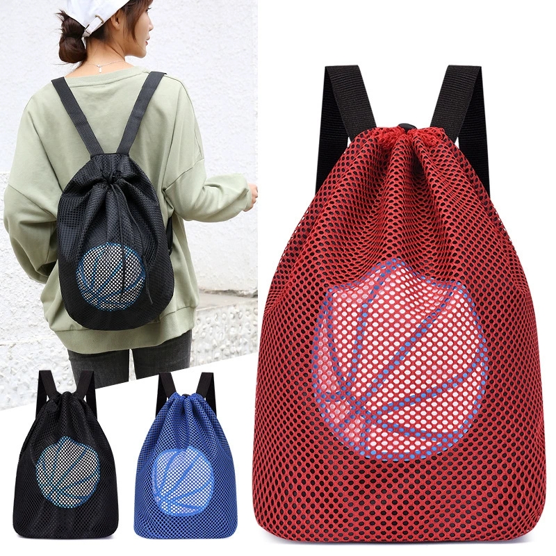 Mesh Drawstring Sports Backpack for Basketball and Training