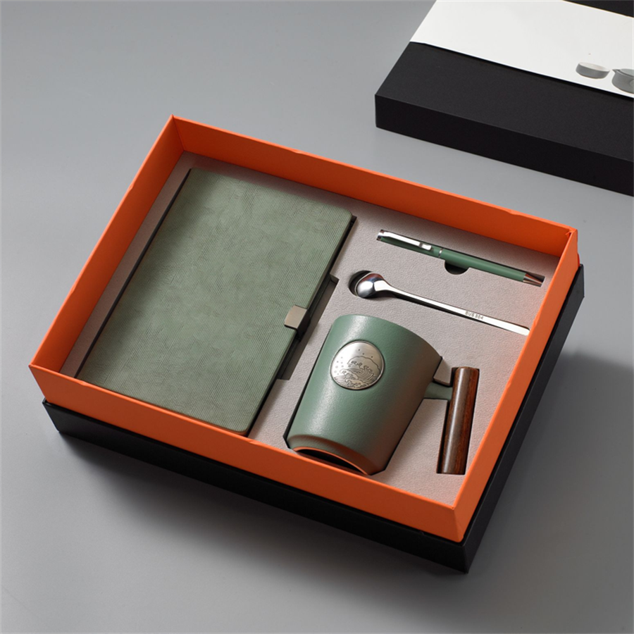Sophisticated Notebook, Pen, Mug & Spoon Gift Set