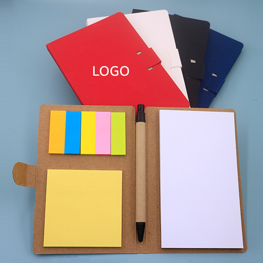 Multifunctional Kraft Paper Notepad Set with Sticky Notes and Pen
