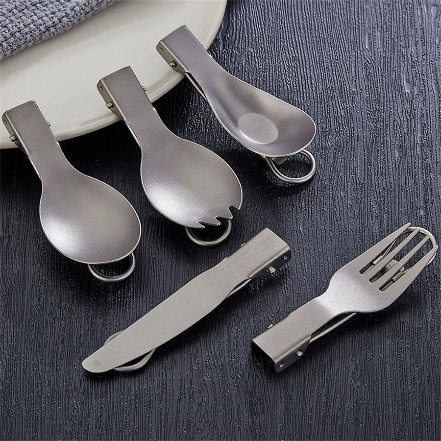 Pure Titanium Folding Knife Set