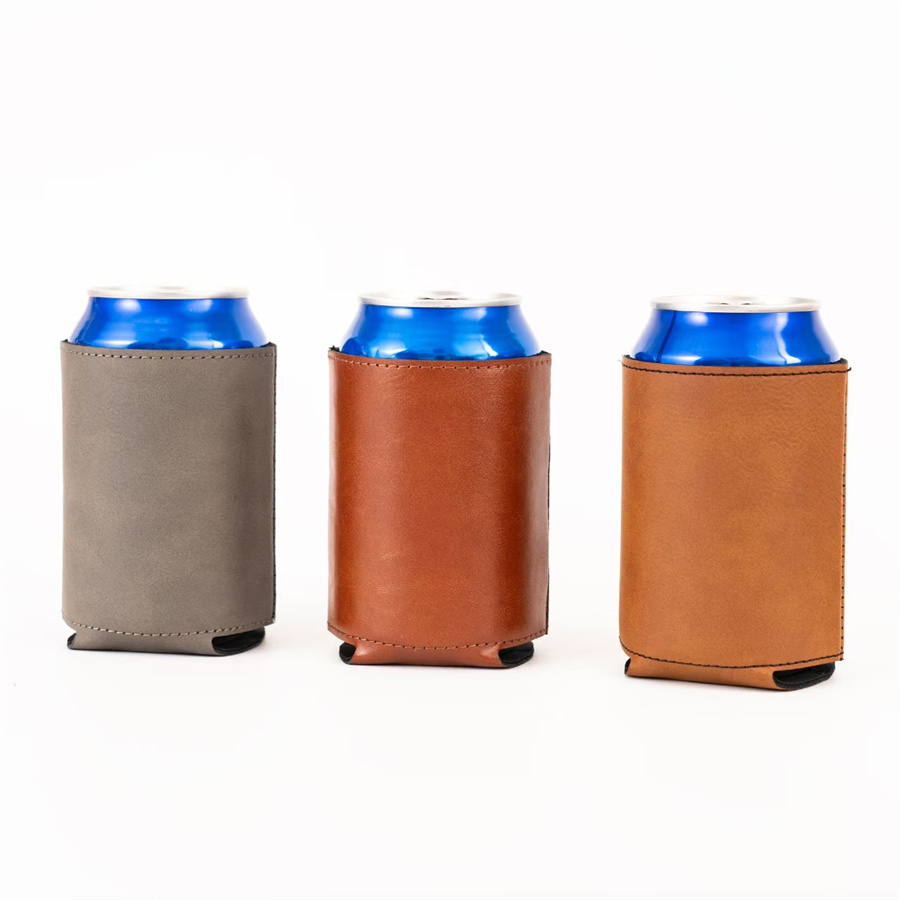 Leather Can Sleeve for Drinks 