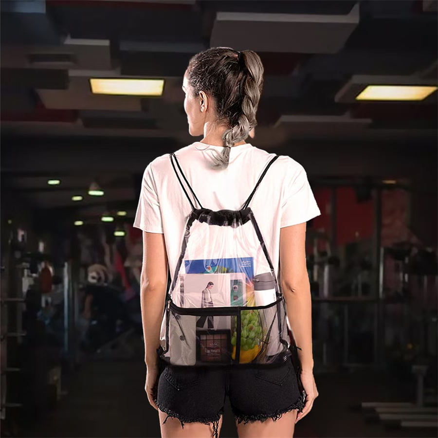Transparent Drawstring Beach Bag Travel Waterproof Storage Bag