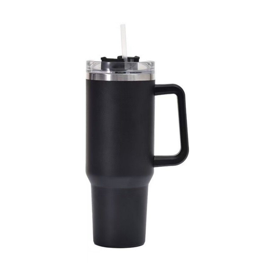 40oz Stainless Steel Handle Car Cup Large - capacity Straw Cup