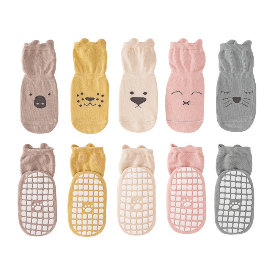 Animal-themed Dot-glued Baby Crew Socks