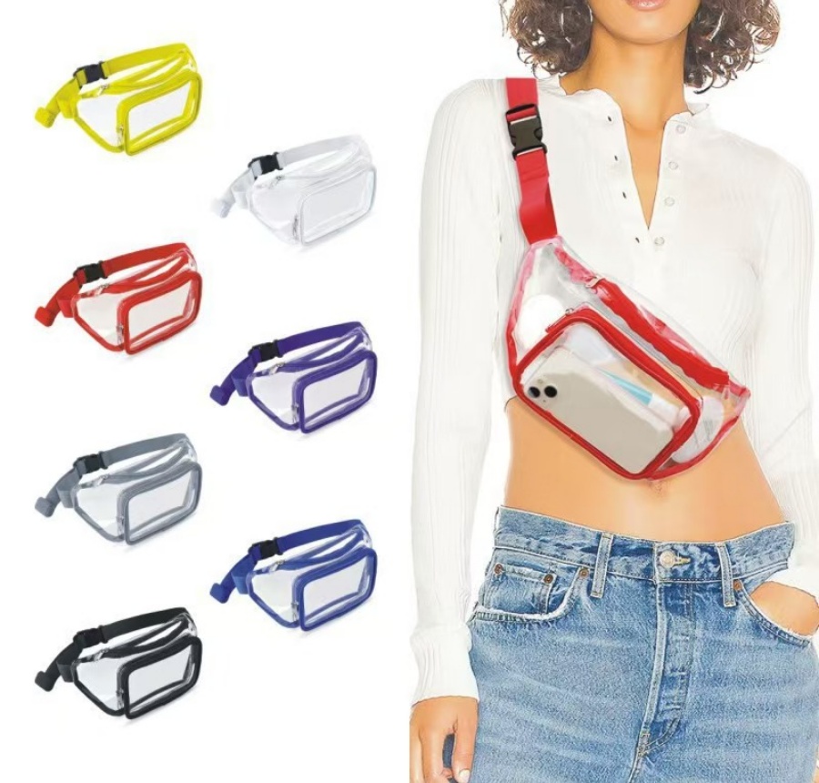 Transparent PVC Waist Bag for Sports and Travel